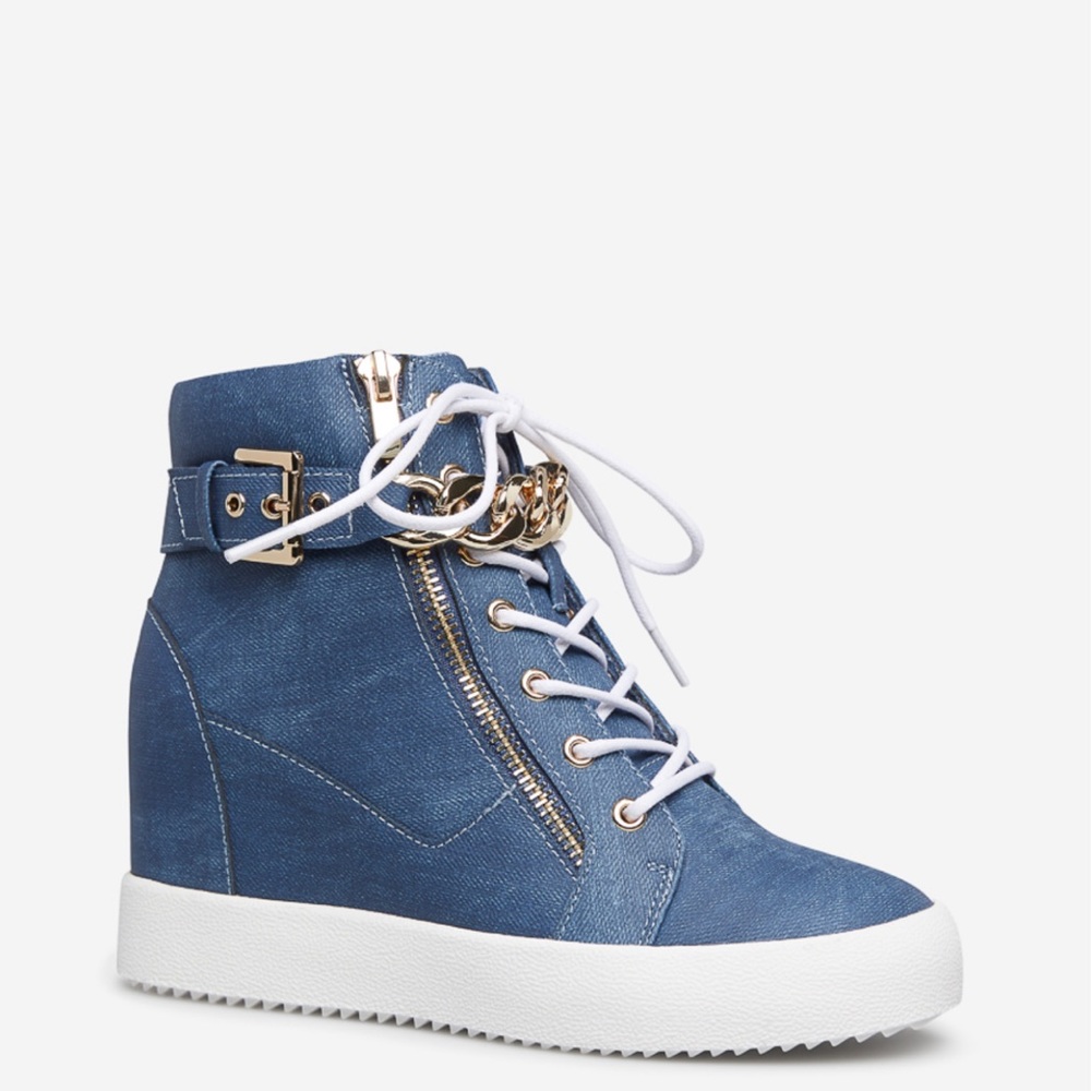 A high top wedge sneakers